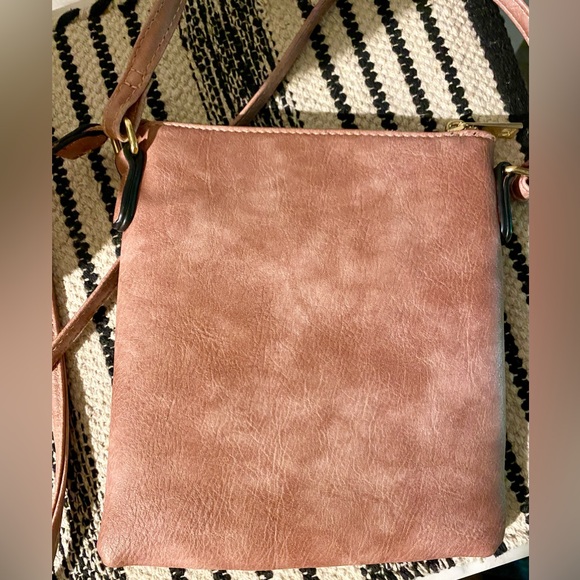 Mauve Faux Leather Mini Crossbody Bag w/ Wallet - Picture 2 of 16